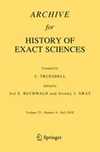 ARCHIVE FOR HISTORY OF EXACT SCIENCES封面
